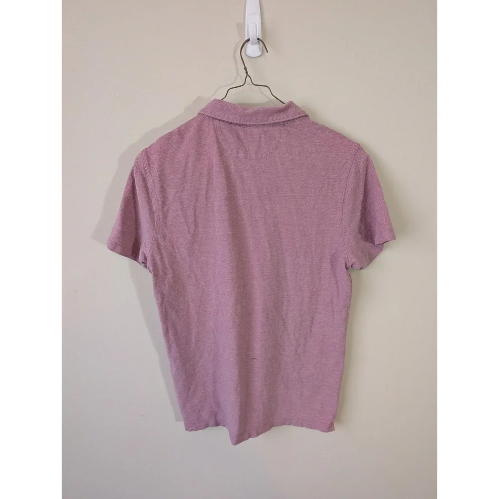 Banana Republic Polo Shirt Mens L Pink Short Sleeve Solid Collared Pocket